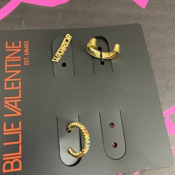 Billy Valentine 14k GP  Warrior Stack Earrings - Picture 5 of 5